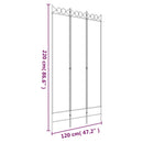 3-panels rumdeler 120x220 cm stof hvid