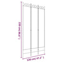 3-panels rumdeler 120x220 cm stof sort