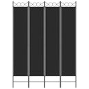 4-panels rumdeler 160x220 cm stof sort