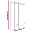 4-panels rumdeler 160x220 cm stof sort