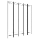 5-panels rumdeler 200x220 cm stof hvid