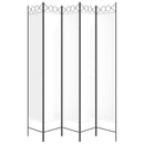 5-panels rumdeler 200x220 cm stof hvid