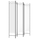 5-panels rumdeler 200x220 cm stof hvid