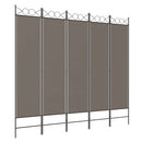 5-panels rumdeler 200x220 cm stof antracitgrå