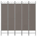 5-panels rumdeler 200x220 cm stof antracitgrå