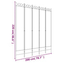 5-panels rumdeler 200x220 cm stof sort