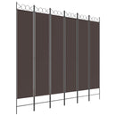6-panels rumdeler 240x220 cm stof brun