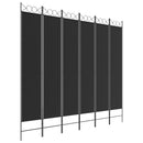 6-panels rumdeler 240x220 cm stof sort
