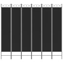 6-panels rumdeler 240x220 cm stof sort