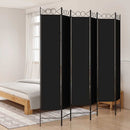 6-panels rumdeler 240x220 cm stof sort