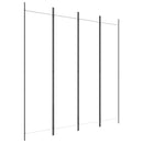 4-panels rumdeler 200x200 cm stof hvid