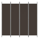 4-panels rumdeler 200x200 cm stof brun