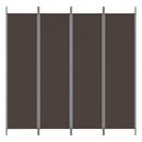 4-panels rumdeler 200x200 cm stof brun