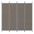 4-panels rumdeler 200x200 cm stof antracitgrå