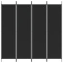 4-panels rumdeler 200x200 cm stof sort