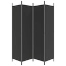 4-panels rumdeler 200x200 cm stof sort