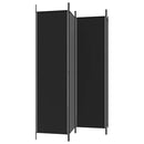 4-panels rumdeler 200x200 cm stof sort