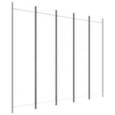 5-panels rumdeler 250x200 cm stof hvid