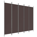 5-panels rumdeler 250x200 cm stof brun