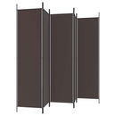 5-panels rumdeler 250x200 cm stof brun