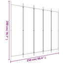 5-panels rumdeler 250x200 cm stof sort