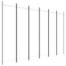 6-panels rumdeler 300x200 cm stof hvid