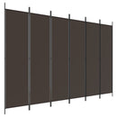 6-panels rumdeler 300x200 cm stof brun