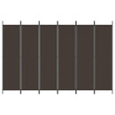 6-panels rumdeler 300x200 cm stof brun