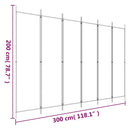 6-panels rumdeler 300x200 cm stof brun