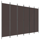 6-panels rumdeler 300x200 cm stof brun