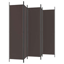 6-panels rumdeler 300x200 cm stof brun