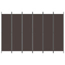 6-panels rumdeler 300x200 cm stof brun