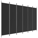 6-panels rumdeler 300x200 cm stof sort