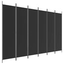 6-panels rumdeler 300x200 cm stof sort