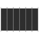 6-panels rumdeler 300x200 cm stof sort