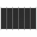 6-panels rumdeler 300x200 cm stof sort