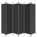6-panels rumdeler 300x200 cm stof sort