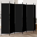 6-panels rumdeler 300x200 cm stof sort
