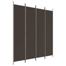 4-panels rumdeler 200x220 cm stof brun