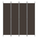 4-panels rumdeler 200x220 cm stof brun