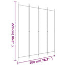 4-panels rumdeler 200x220 cm stof brun