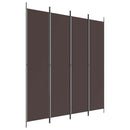 4-panels rumdeler 200x220 cm stof brun