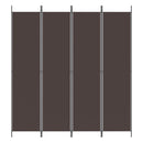 4-panels rumdeler 200x220 cm stof brun