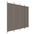 4-panels rumdeler 200x220 cm stof antracitgrå