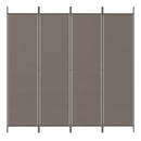 4-panels rumdeler 200x220 cm stof antracitgrå