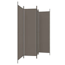 4-panels rumdeler 200x220 cm stof antracitgrå