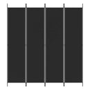 4-panels rumdeler 200x220 cm stof sort