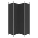 4-panels rumdeler 200x220 cm stof sort