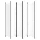 5-panels rumdeler 250x220 cm stof hvid