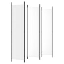 5-panels rumdeler 250x220 cm stof hvid